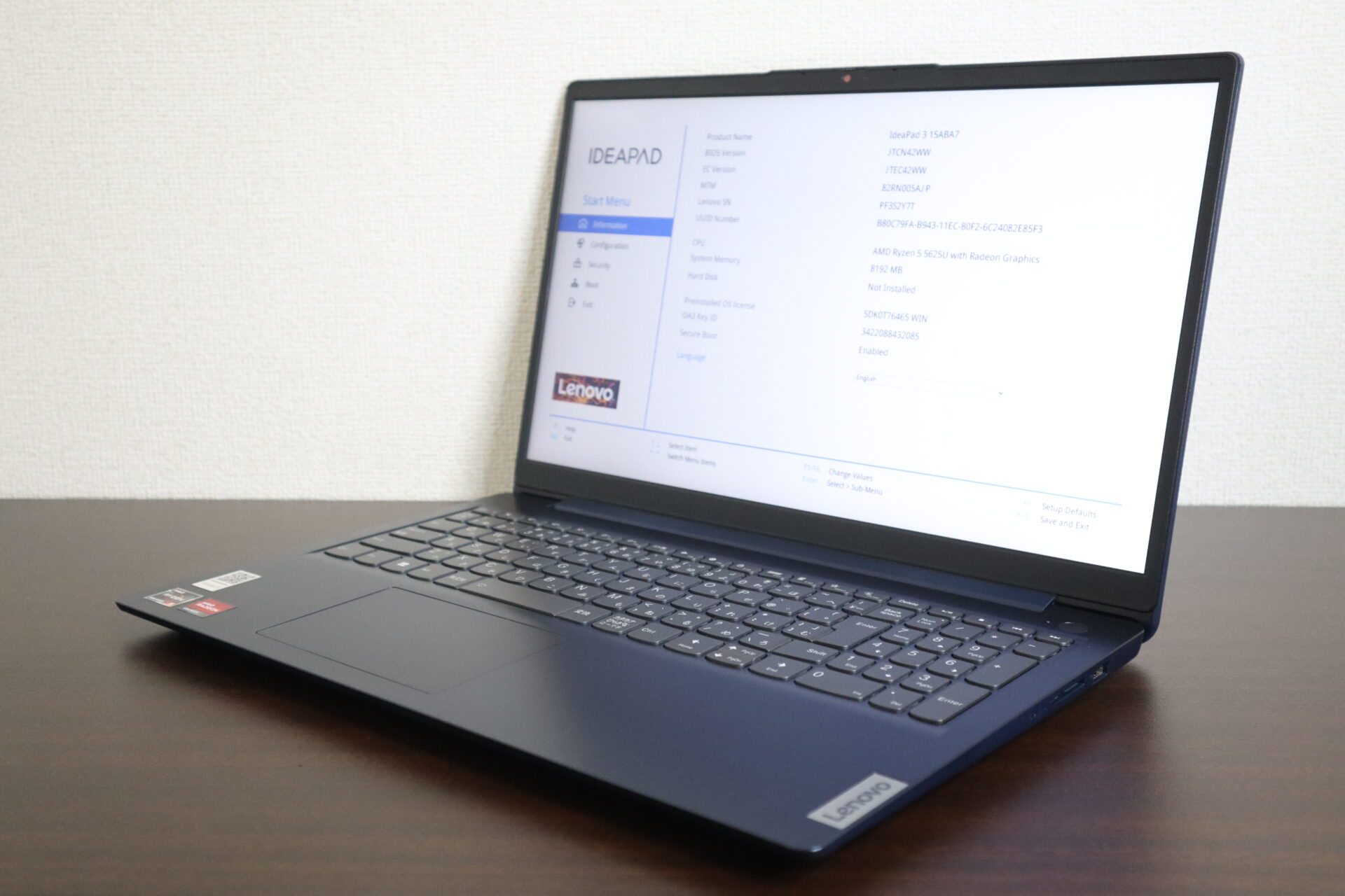 Lenovo製 IdeaPad 3 15ABA7 ノートパソコン