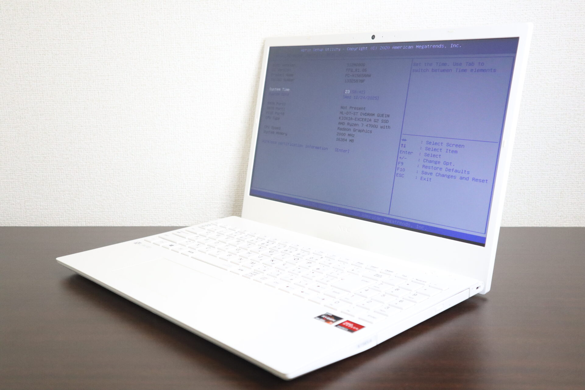 NEC製 N1565/AAW PC-N1565AAW ノートパソコン